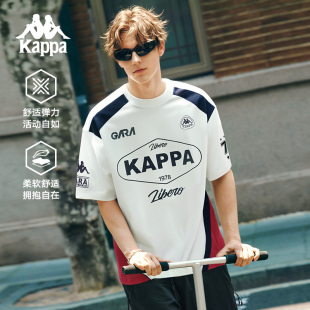 Kappa卡帕背靠背运动短袖情侣2025新款夏季纯棉t恤男美式球衣女款