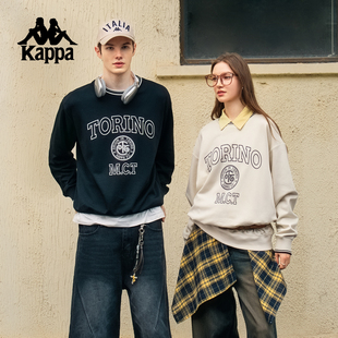 Kappa卡帕背靠背运动卫衣男款秋季新款复古美式休闲情侣套头上衣