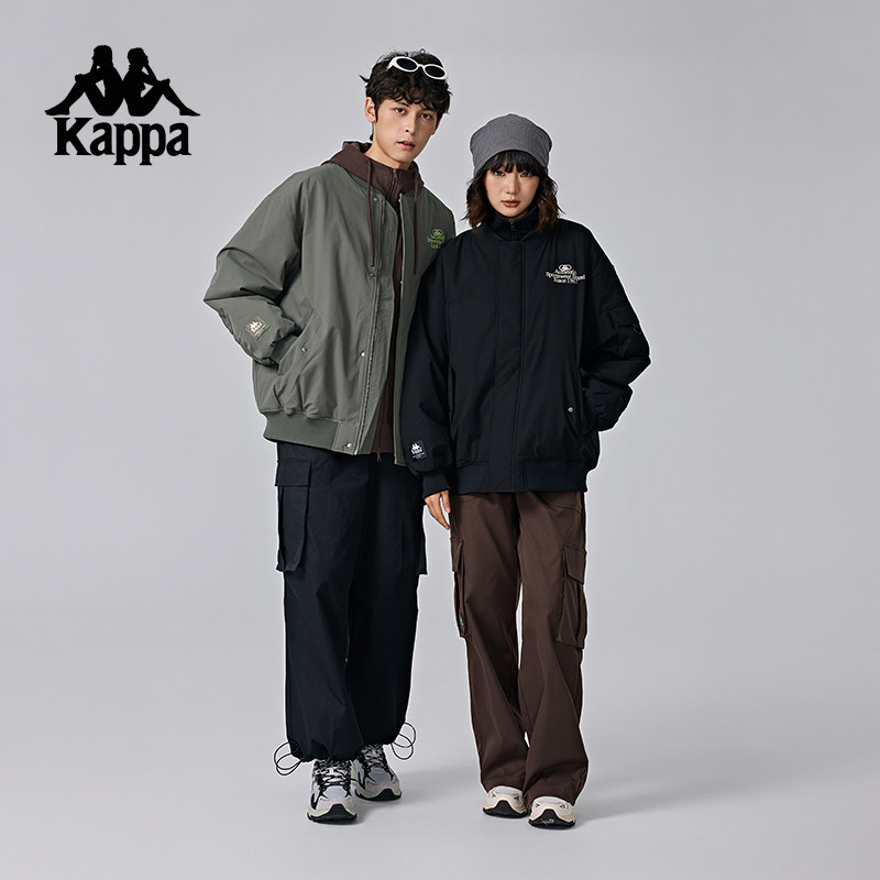 Kappa卡帕背靠背运动棉服男秋冬新款休闲防风保暖外套上衣夹克女