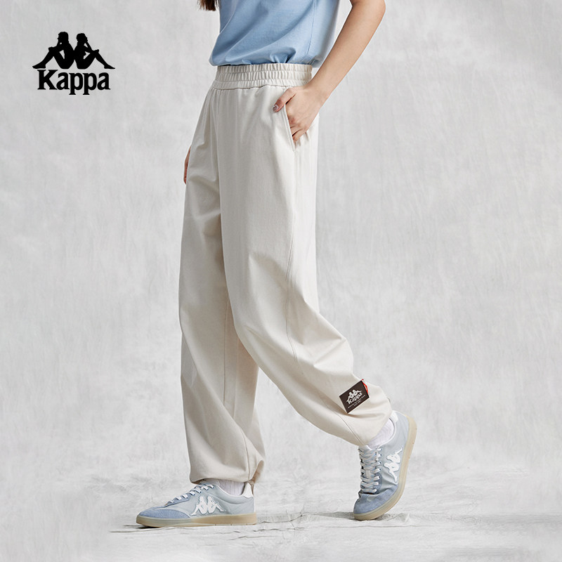 Kappa卡帕背靠背休闲裤2025新款女款运动气球裤针织长裤小脚卫裤