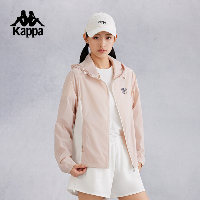 Kappa卡帕背靠背运动防晒衣女款夏季2025新款防泼水开衫上衣夹克