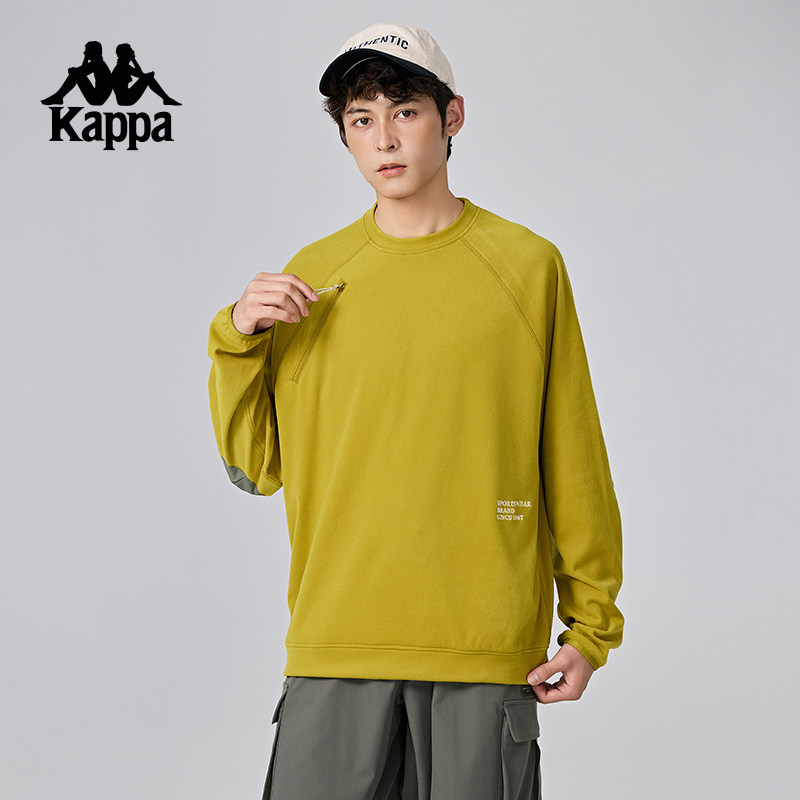 Kappa卡帕背靠背针织套头衫男2025新款运动卫衣休闲圆领上衣秋季