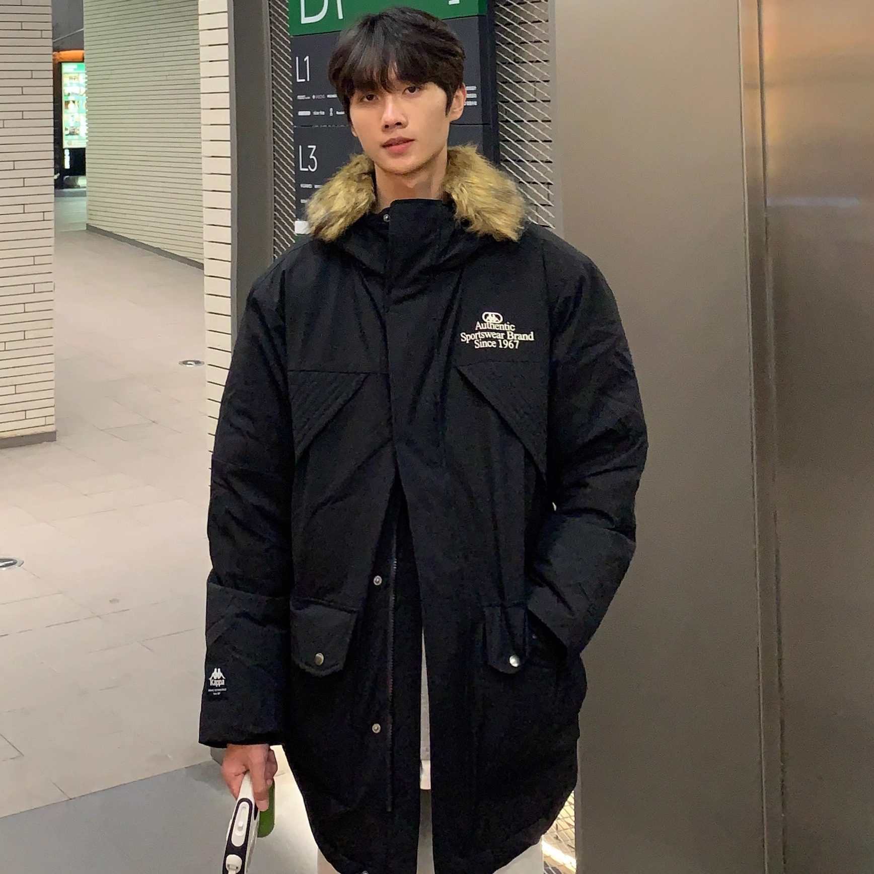 Kappa卡帕背靠背羽绒服男款2024新款冬季连帽防寒服外套上衣女款