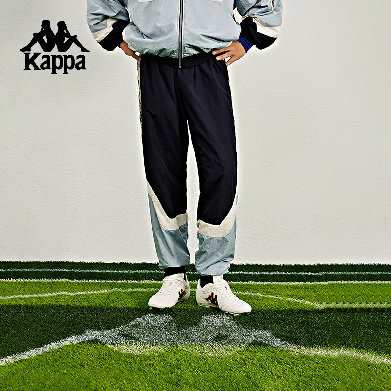 Kappa卡帕背靠背运动长裤男秋季速干休闲长裤复古串标束脚裤子男