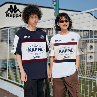Kappa卡帕背靠背运动短袖男款2025新款夏季情侣T恤纯棉女士半袖潮