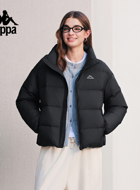 Kappa羽绒服-卡帕背靠背秋冬保暖短款女外套立领显腿长小个子修身