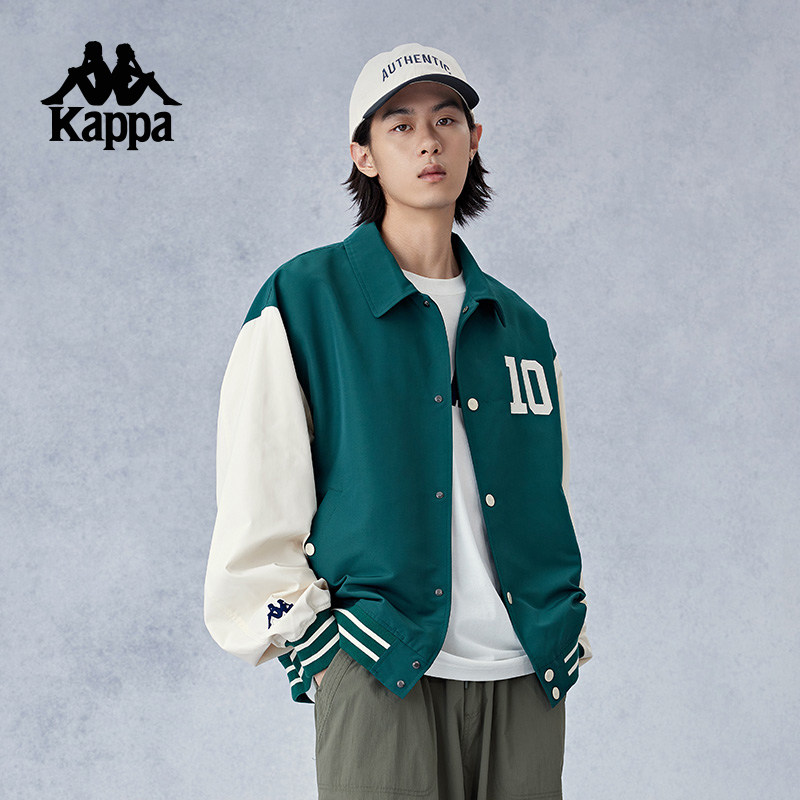 Kappa卡帕背靠背运动夹克男2025新款防泼水开衫外套复古薄款上衣