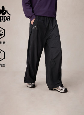 Kappa卡帕背靠背运动长裤男2025夏季新款宽松透气休闲裤直筒裤子