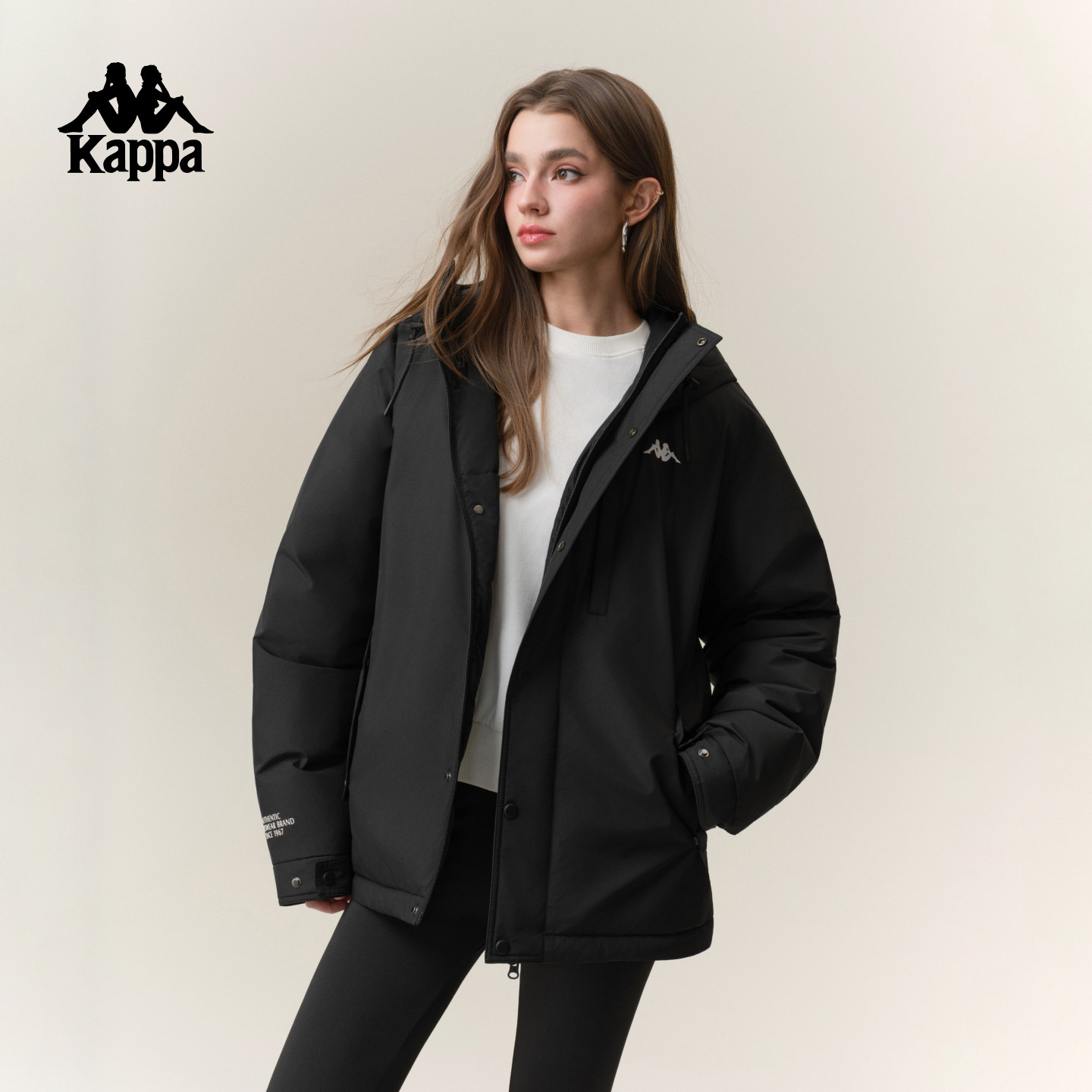 Kappa卡帕背靠背连帽羽绒服男冬季新款加厚保暖运动防泼水外套女