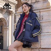 Kappa卡帕背靠背运动羽绒服情侣秋冬泽西风男女短款 连帽保暖外套
