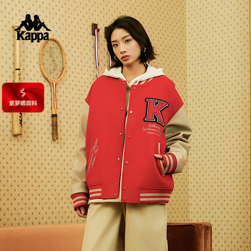 Kappa卡帕背靠背龙年新年款棒球棉服2024新款男女撞色户外防寒服