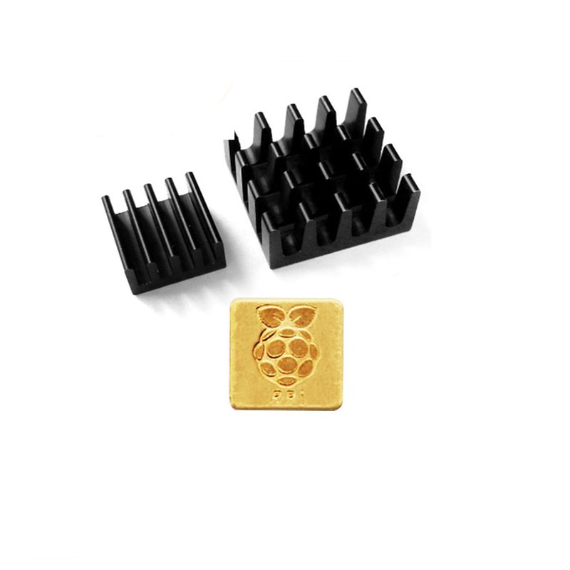 树莓派3b/3b+散热片散热器 2铝1铜带粘胶贴 3片装 主板降温