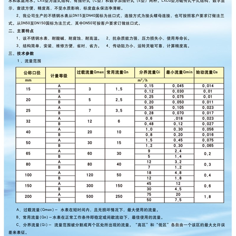 304不锈钢法兰水表 立式法兰水表 耐酸碱法兰水表DN25 DN40 50 65