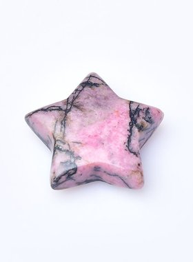 天然蔷薇石星星摆件红蔷薇原石吊坠配饰DIY毛衣链包挂钥匙扣