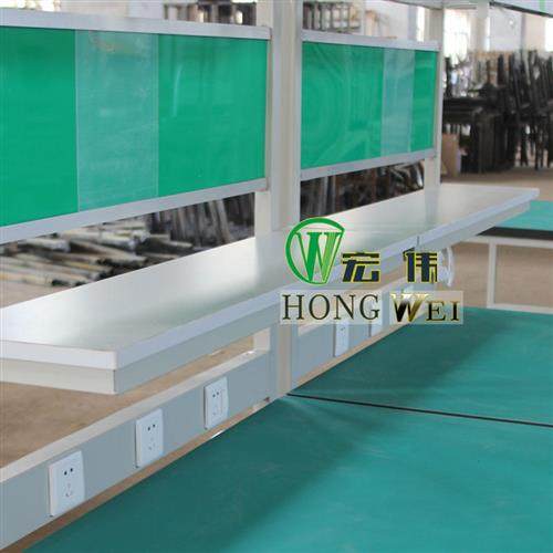 工业防静电工作台 流水线操作桌 双层车间装配实验台 带灯 组装