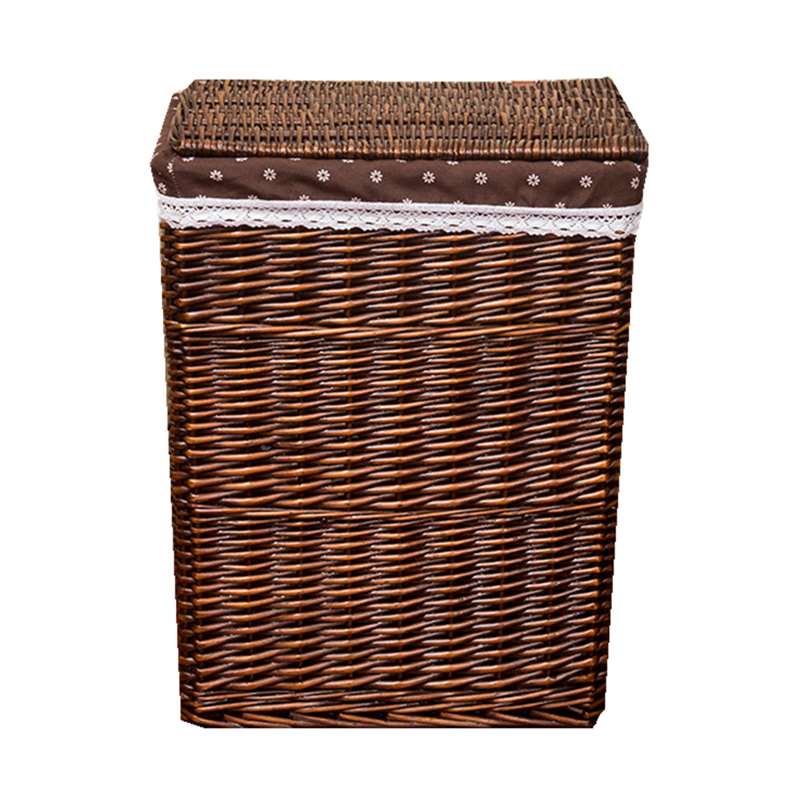 收纳筐北欧日式简约脏衣服收纳筐款带盖子子竹筐藤编袜子框框