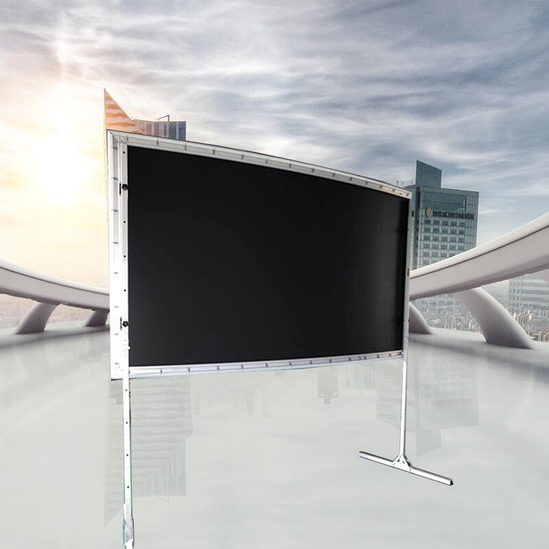 经科JK平面弧形幕投影画框幕布100/120/180寸4:3/16比9脚架快速折