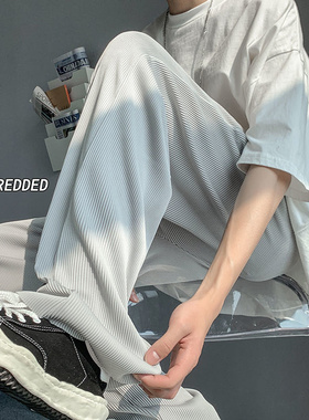 Privathinker Ice Silk Pants Men Summer Straight Leg Casual P