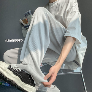 Privathinker Ice Silk Pants Men Summer Straight Leg Casual P