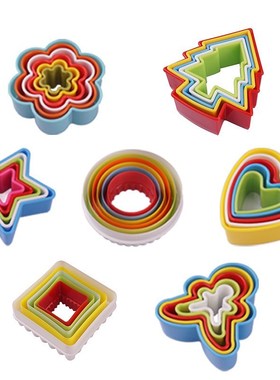 5/6 pcs/set Heart Cookies Cutter Molds Plastic Cake Mould Bi