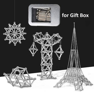 3D DIY Designer Magnetic Building Blocks Magnet Sticks & Met