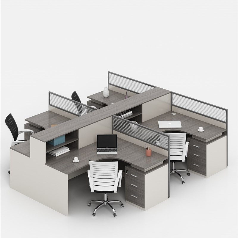 职员办公桌椅组合简约现代2/4/6人工位桌屏风卡座财务办公室家具
