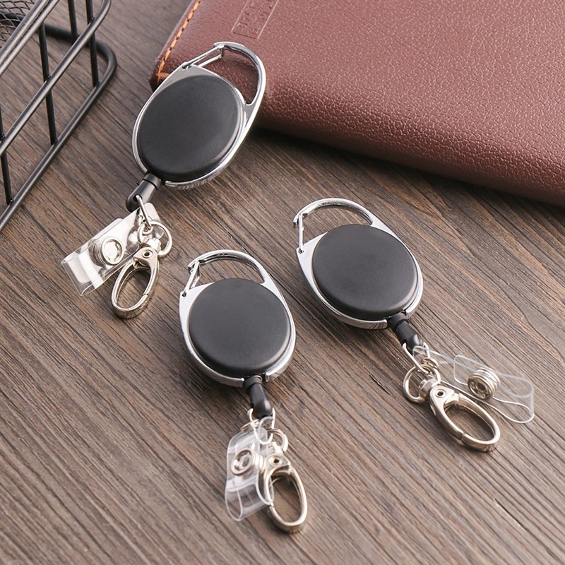 1 PC Retractable Reel Traction Plate ID Lanyard Name Tag Car