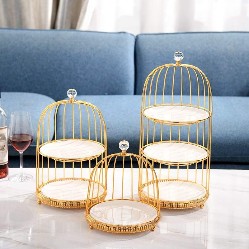 金银欧式下午茶点心架金属多层蛋糕架婚庆甜品台摆件糕点盘水果盘