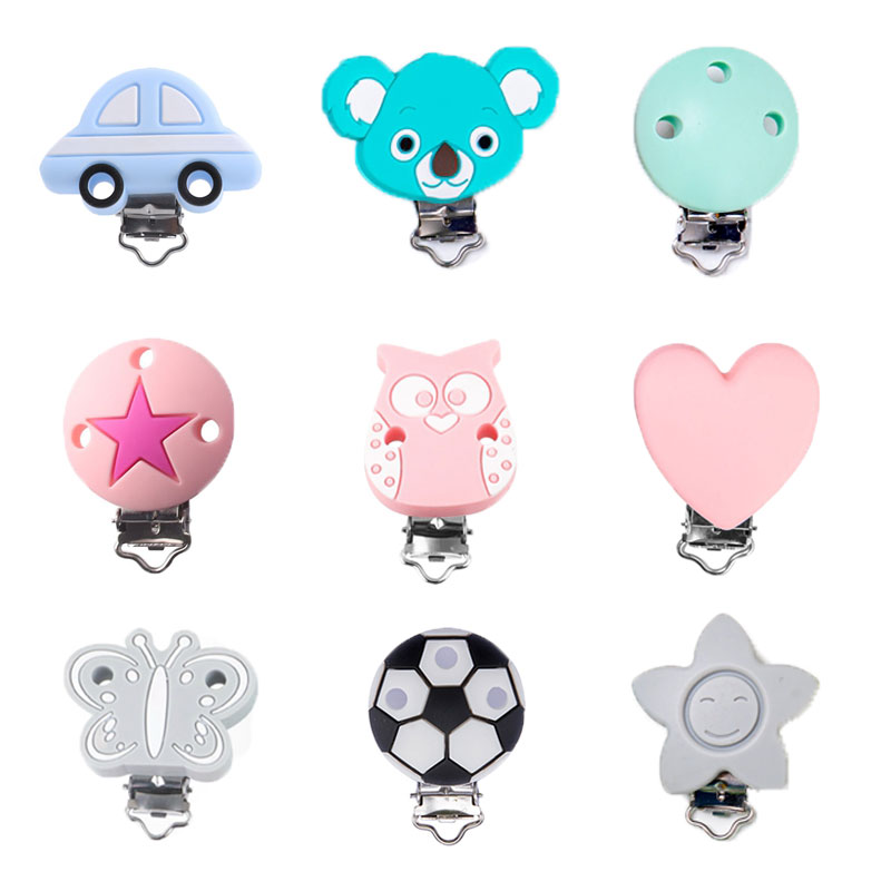 Lets Make 3pcs Pacifier Clips Bebes Accesorios Silicone Met