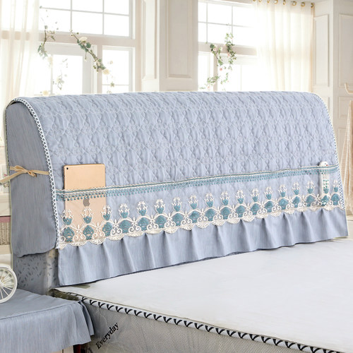 现代简约全包床头罩防尘罩布艺可拆洗单人双人1.5米2米实木床头套