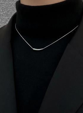 简约个性项链男女轻奢小众纯银冷淡风小茄子百搭锁骨链情侣高级感