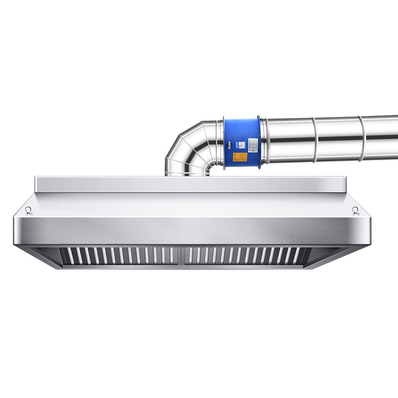 商用不锈钢油烟罩饭店酒店食堂大吸力厨房排烟静音油烟机安装杭州