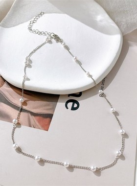 Fashion pearl clavicle chain inlaid Pearl Choker Necklace