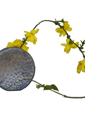 粗陶摆件干花花器摆件禅意水培小花插陶瓷迷你小花瓶茶席中式器皿