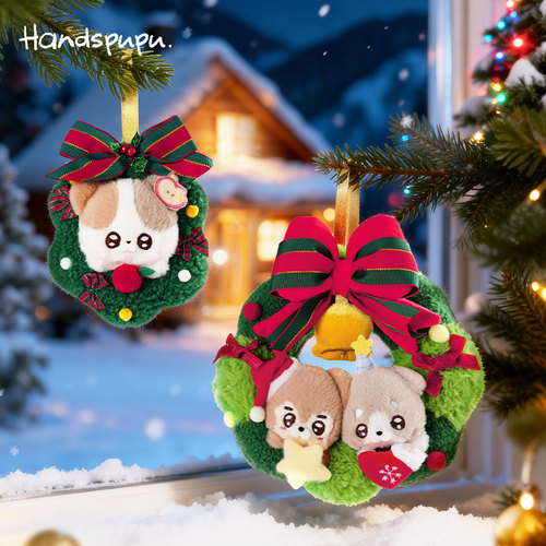 ABFUN玩偶娃娃包包挂件圣诞花环