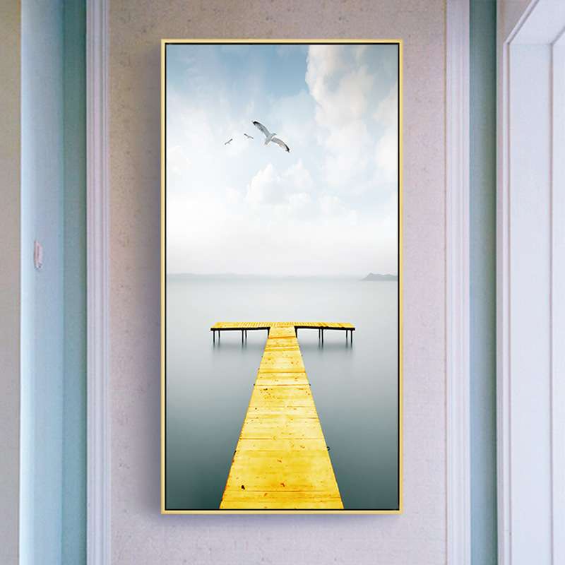北欧玄关装饰画现代简约小清新走廊过道竖版墙画入户玄幻轻奢挂画图片