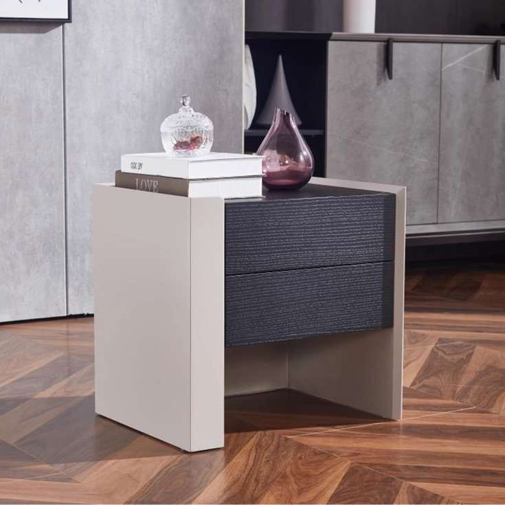 SRKYQ-M619#全实木极简床头柜现代简约奢华卧室设计师经典百搭