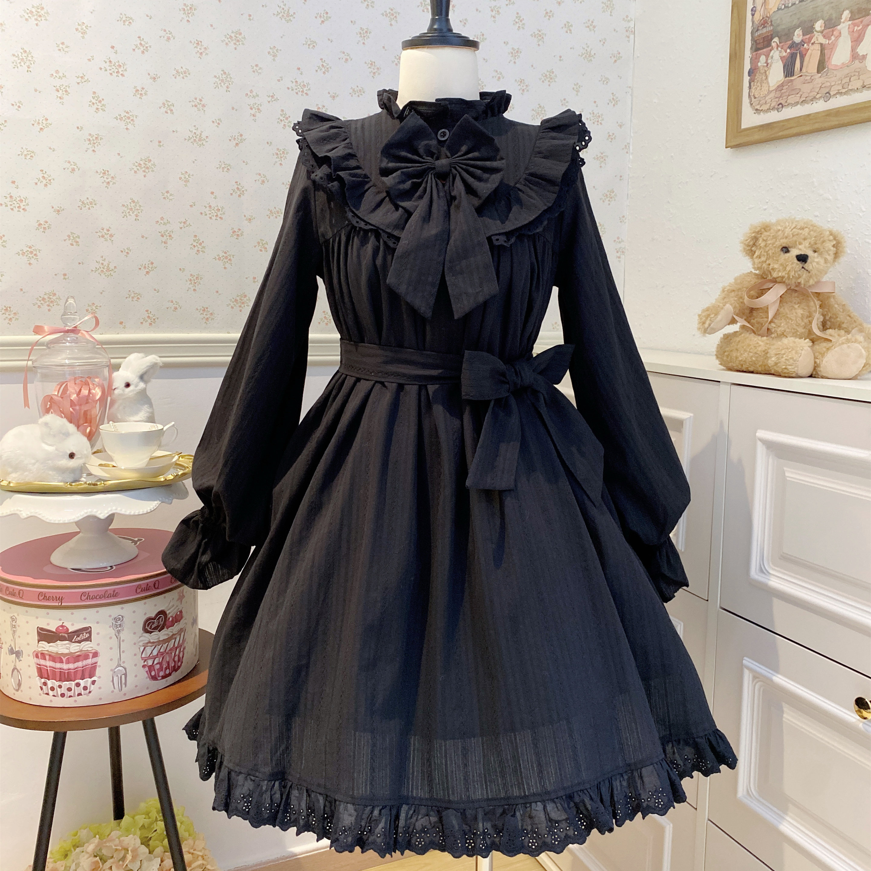 thumbnail for 古董娃娃派对lolita睡裙纯棉doll感睡衣连衣裙洛丽塔家居op萌语酱