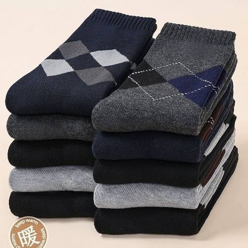 中老年袜子男冬季中高筒