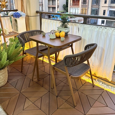 阳台小桌椅休闲藤椅三件套组合小户型看书网红一桌两椅茶桌椅组合