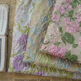 直销新款浮雕金丝优雅原宿风面料泡泡连衣裙春秋宫廷风女装提花温