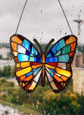 直销新款TYU110跨境悬挂蝴蝶亚克力铁链挂饰节日橱窗门廊装饰UV印