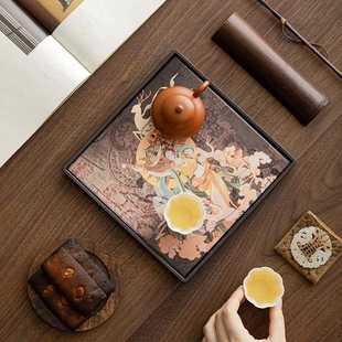 直播爆款 直销新款 吸水干泡盘壶承创意家用敦煌茶台密胺功夫茶盘酒