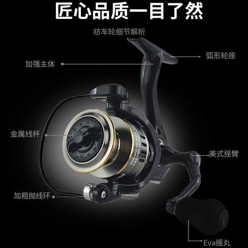 新款直销维杜卡HE渔轮全金属线杯纺车轮抛竿海杆手竿远投鱼线轮路