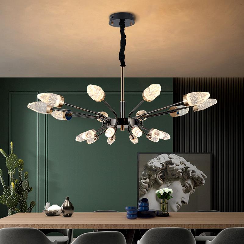 新款直销包邮北欧轻奢大气创意高级感水晶吊灯现代简约餐厅客厅分