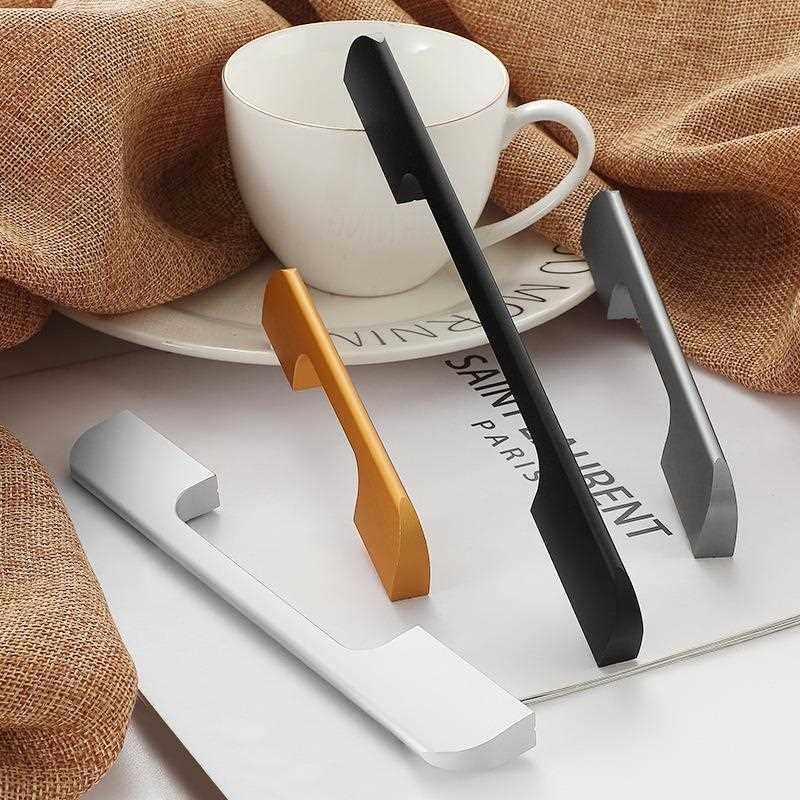 直销新款现代简约衣柜加长黑色门把手美欧式柜门抽屉铝合金家具小