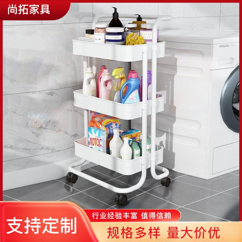 直销新款小推车置物架落地厨房可移动零食客厅多层卧室床头宿舍储