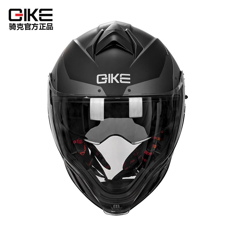 直销新款骑克机车头盔男女双镜片大尾翼C摩托车骑行冬季炫酷个性