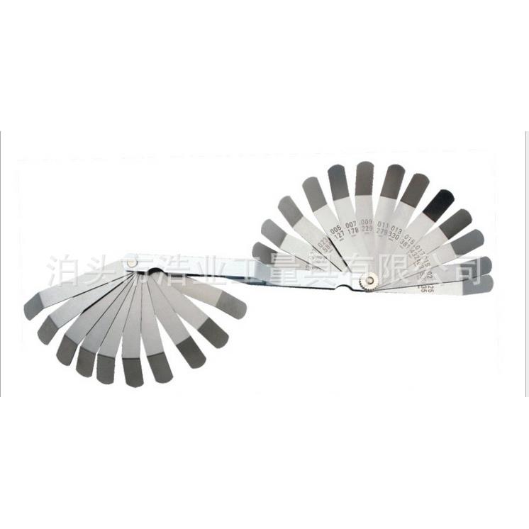 直销新款双弯头型厚薄规26片弯度塞尺0.005-0.03翘头卡公英制0.12
