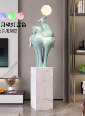 马到成功客厅办公室酒店大堂大气大型落地摆件装饰品开业乔迁礼物